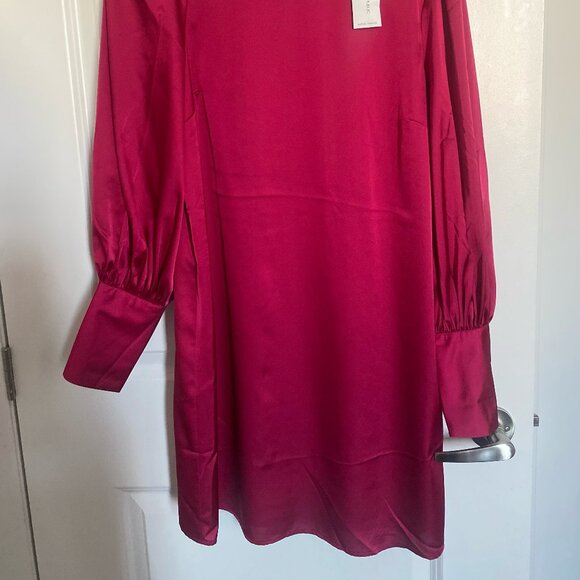 BANANA REPUBLIC DRESS MAGENTA SIZE 8 SATIN - Picture 2 of 2